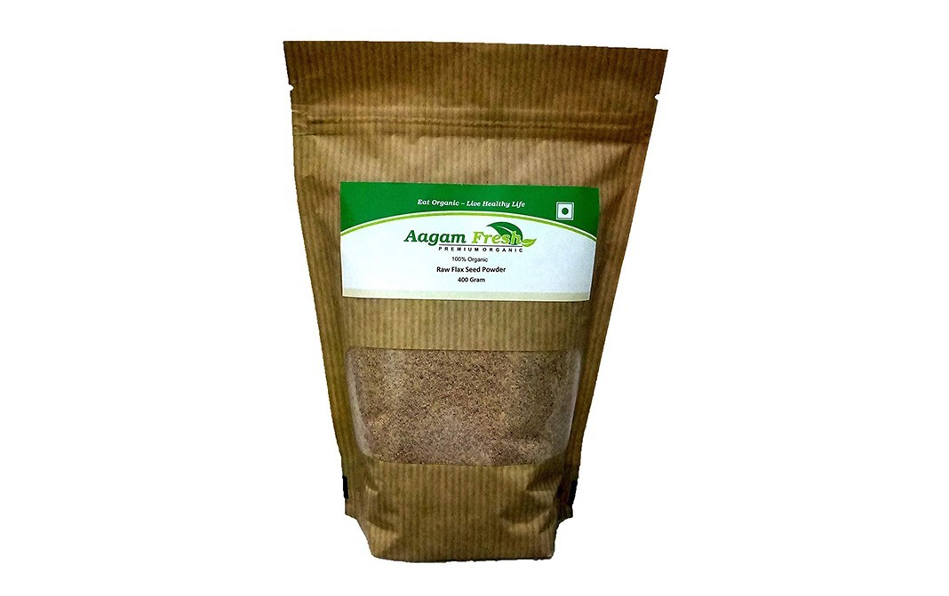 Aagam Fresh Organic Raw Flax Seed Powder    Pack  400 grams